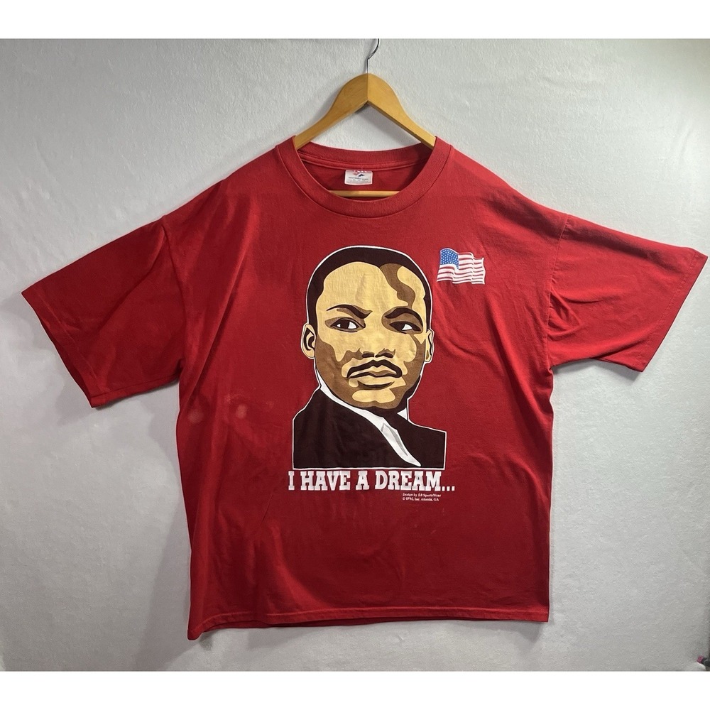 VTG 2002 Martin Luther King MLK. Jr Double Sided XL What's Your Dream Red FLAWED